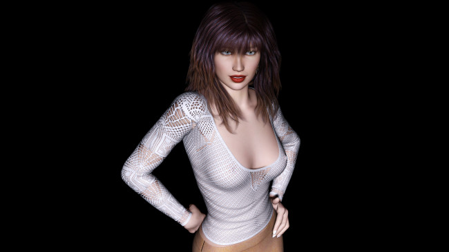 Обои картинки фото 3д графика, people , люди, девушка, взгляд