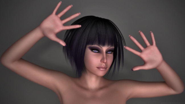 Обои картинки фото 3д графика, portraits , портрет, фон, взгляд, девушка