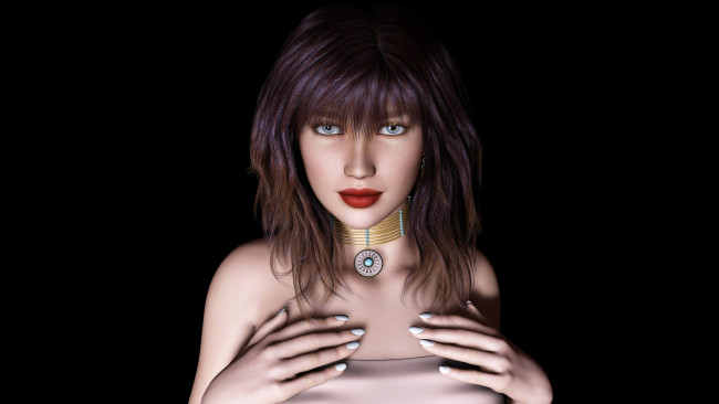 Обои картинки фото 3д графика, portraits , портрет, взгляд, девушка