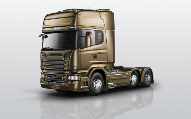 Обои картинки фото автомобили, scania, золотой, скания