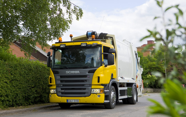 Обои картинки фото автомобили, мусоровозы, мусоровоз, скания