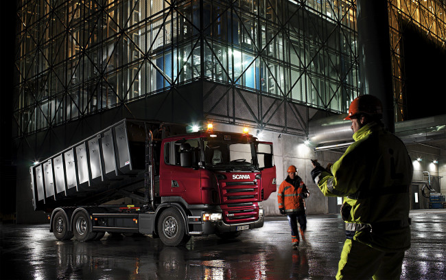 Обои картинки фото автомобили, scania, красный, скания