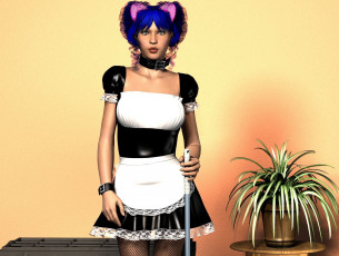 Картинка 3д+графика люди+ people гувернантка взгляд фон девушка