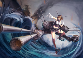 Картинка аниме kantai+collection арт девушка оружие shou mai mutsu kancolle kantai collection