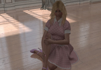 Картинка 3д+графика люди+ people фон взгляд девушка сидит