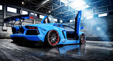 Картинка lamborghini+aventador+liberty+walk автомобили lamborghini спорткар