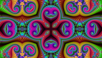 Картинка 3д+графика фракталы+ fractal цвета фон узор