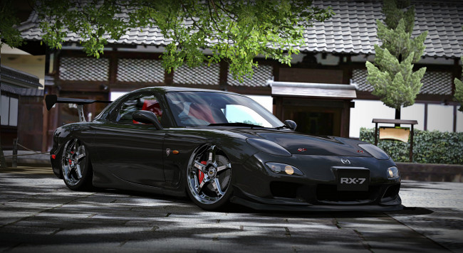 Обои картинки фото mazda rx7, автомобили, 3д, мазда