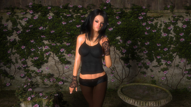 Обои картинки фото 3д графика, люди , people, девушка, фон, взгляд