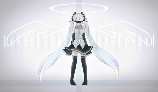 Обои картинки фото аниме, vocaloid, девушка, арт, hatsune, miku