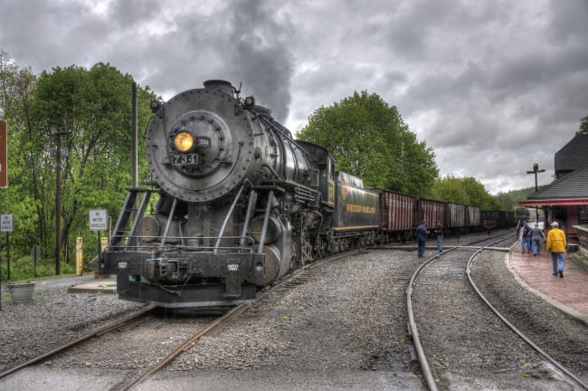 Обои картинки фото техника, паровозы, паровоз, дорога, железная