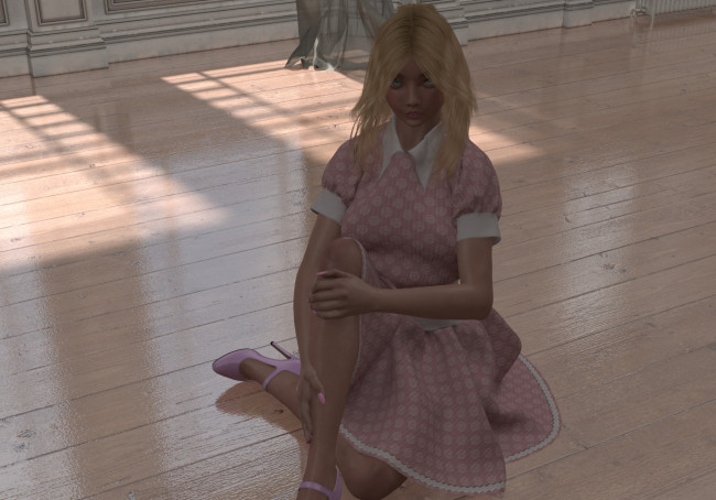 Обои картинки фото 3д графика, люди , people, фон, взгляд, девушка, сидит