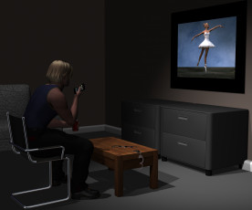 Картинка 3д+графика люди+ people парень взгляд фон интерьер