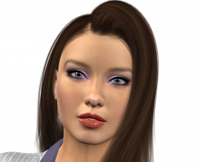 Картинка 3д+графика портрет+ portraits фон взгляд девушка