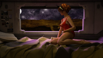 Картинка 3д+графика фантазия+ fantasy девушка взгляд фон