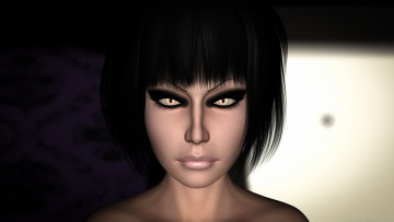 Картинка 3д+графика портрет+ portraits девушка взгляд фон