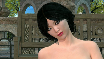 Картинка 3д+графика портрет+ portraits фон взгляд девушка