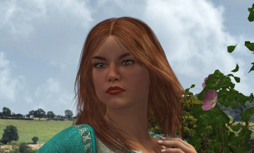 Картинка 3д+графика портрет+ portraits девушка взгляд фон