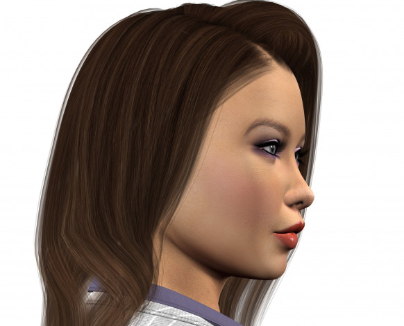 Обои картинки фото 3д графика, портрет , portraits, взгляд, девушка, фон