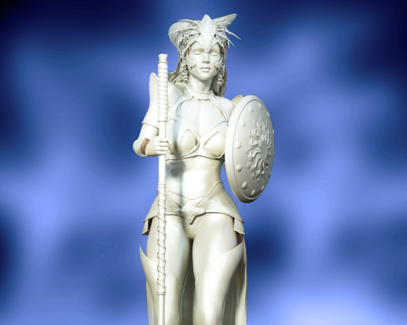 Обои картинки фото 3д графика, _science fiction, девушка, оружие, фон, взгляд