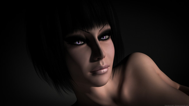Обои картинки фото 3д графика, портрет , portraits, девушка, взгляд, фон