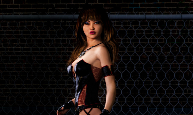 Обои картинки фото 3д графика, люди , people, девушка, взгляд, фон