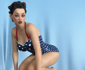 Картинка 3д+графика люди+ people девушка взгляд фон