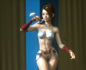 Картинка 3д+графика люди+ people девушка взгляд фон