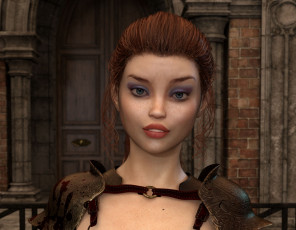 Картинка 3д+графика люди+ people девушка взгляд фон