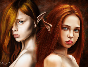 Картинка рисованное люди фон взгляд девушки