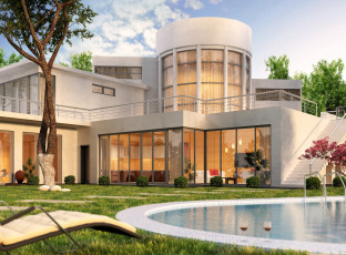 Картинка 3д+графика архитектура+ architecture дом бассейн