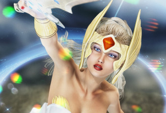 Картинка 3д+графика фантазия+ fantasy девушка взгляд фон
