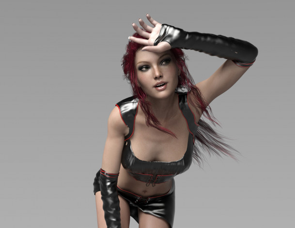 Обои картинки фото 3д графика, люди , people, девушка, взгляд, фон