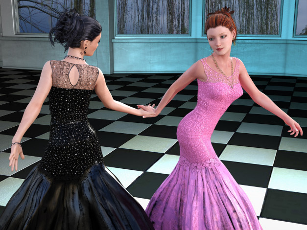 Обои картинки фото 3д графика, люди , people, девушки, взгляд, фон