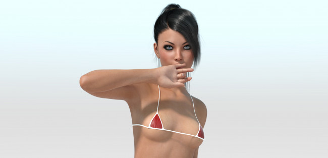 Обои картинки фото 3д графика, люди , people, девушка, взгляд, фон