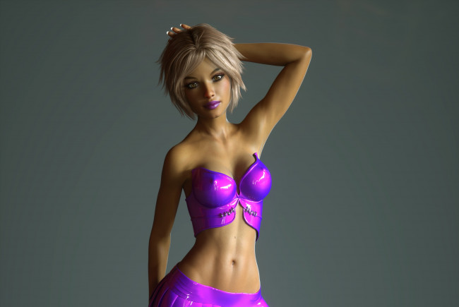 Обои картинки фото 3д графика, люди , people, девушка, взгляд, фон