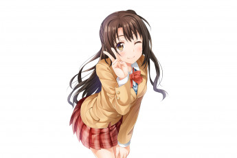 Картинка аниме idolm@ster взгляд фон девушка