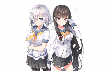 Картинка аниме kantai+collection фон взгляд девушки