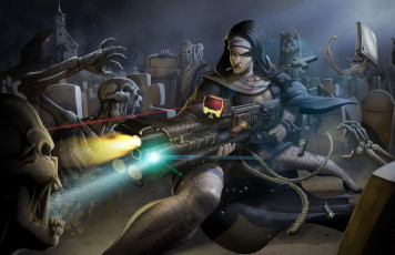 Картинка фэнтези нежить оружие монахиня девушка