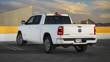 обоя dodge ram 1500 big horn sport 2019, автомобили, ram, 1500, 2019, белый, sport, dodge, big, horn