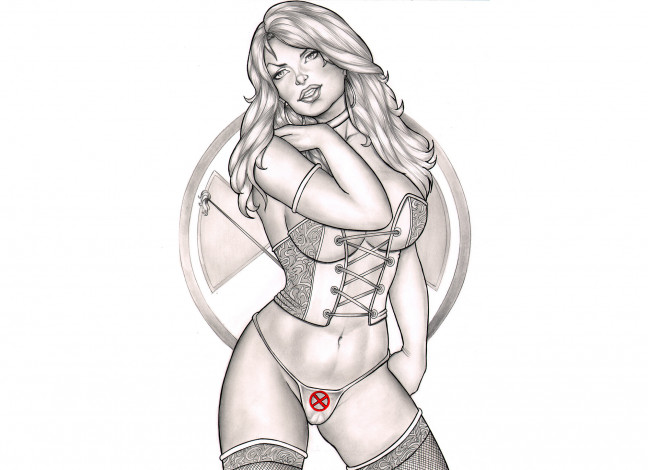 Обои картинки фото рисованное, комиксы, девушка, фон, взгляд, униформа