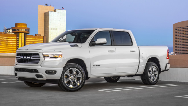 Обои картинки фото dodge ram 1500 big horn sport 2019, автомобили, ram, big, horn, 1500, dodge, белый, sport, 2019