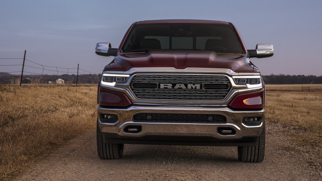 Обои картинки фото dodge ram 1500 limited 2019, автомобили, ram, 1500, dodge, limited, 2019, бардовый