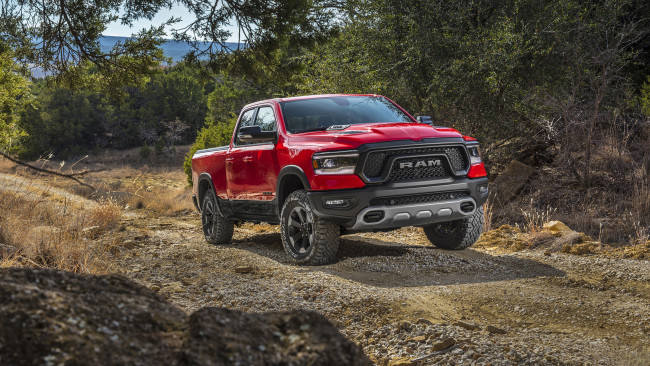 Обои картинки фото dodge ram 1500 rebel 2019, автомобили, ram, 1500, rebel, dodge, 2019, красный