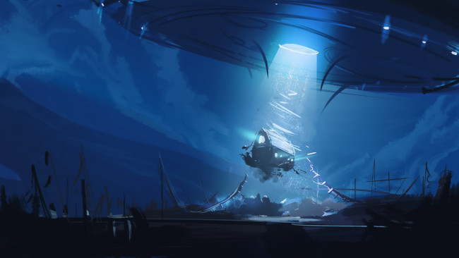 Обои картинки фото фэнтези, космические корабли,  звездолеты,  станции, flying, saucer, fantasy