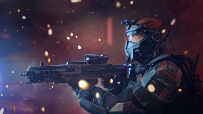 Обои картинки фото фэнтези, роботы,  киборги,  механизмы, the, expanse, mcrn, officer, martian, art