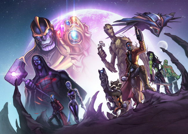 Обои картинки фото рисованное, комиксы, девушки, униформа, фон, мужяины