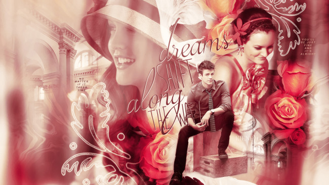 Обои картинки фото сериал gossip girl, кино фильмы, -unknown , другое, взгляд, улыбка, мужчина, фон, девушка