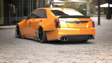 Картинка cadillac+cts-v+orange+peach автомобили 3д cadillac cts v orange peach