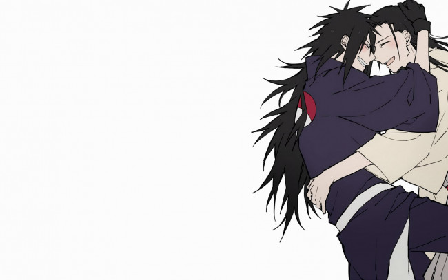 Обои картинки фото аниме, naruto, учиха, мадара, сенджу, хаширама